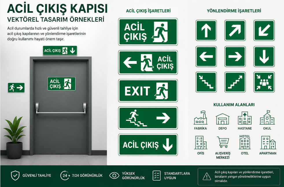 Acil çıkış kapısı vektörel