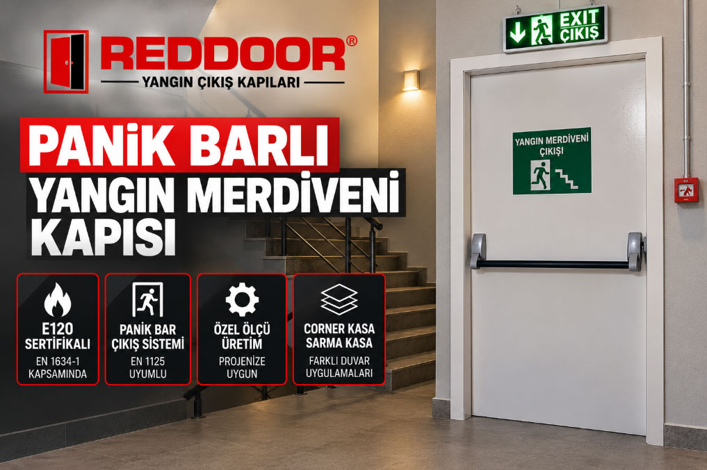 Panik Barlı Yangın Merdiveni Kapısı