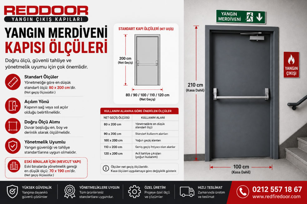 Yangın merdiveni kapısı ölçüleri